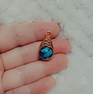 Handwrapped Stone Pendant 14